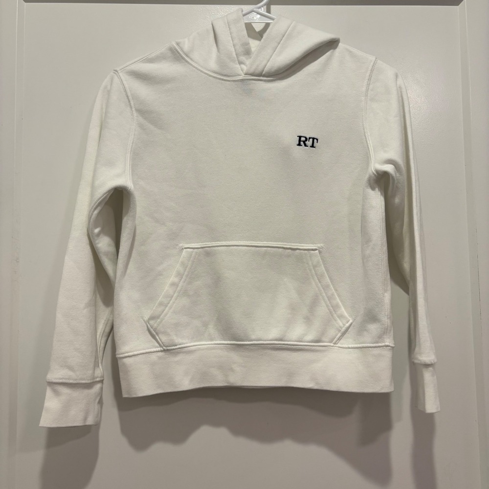 Polo Ralph Lauren Kids White RT Logo Fleece Hoodie Sweatshirt Size Small 8